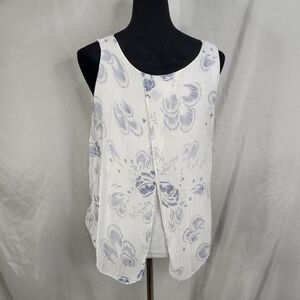 ANGELA MODA Size Small 100% Silk Tulip Hem Pleated Lined Tank Made in Italy‎